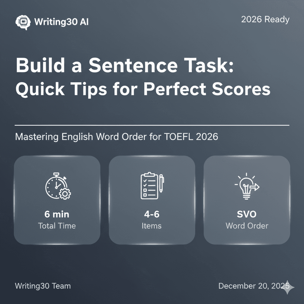 Illustration for TOEFL 2026 Build a Sentence: Tips for Perfect Scores