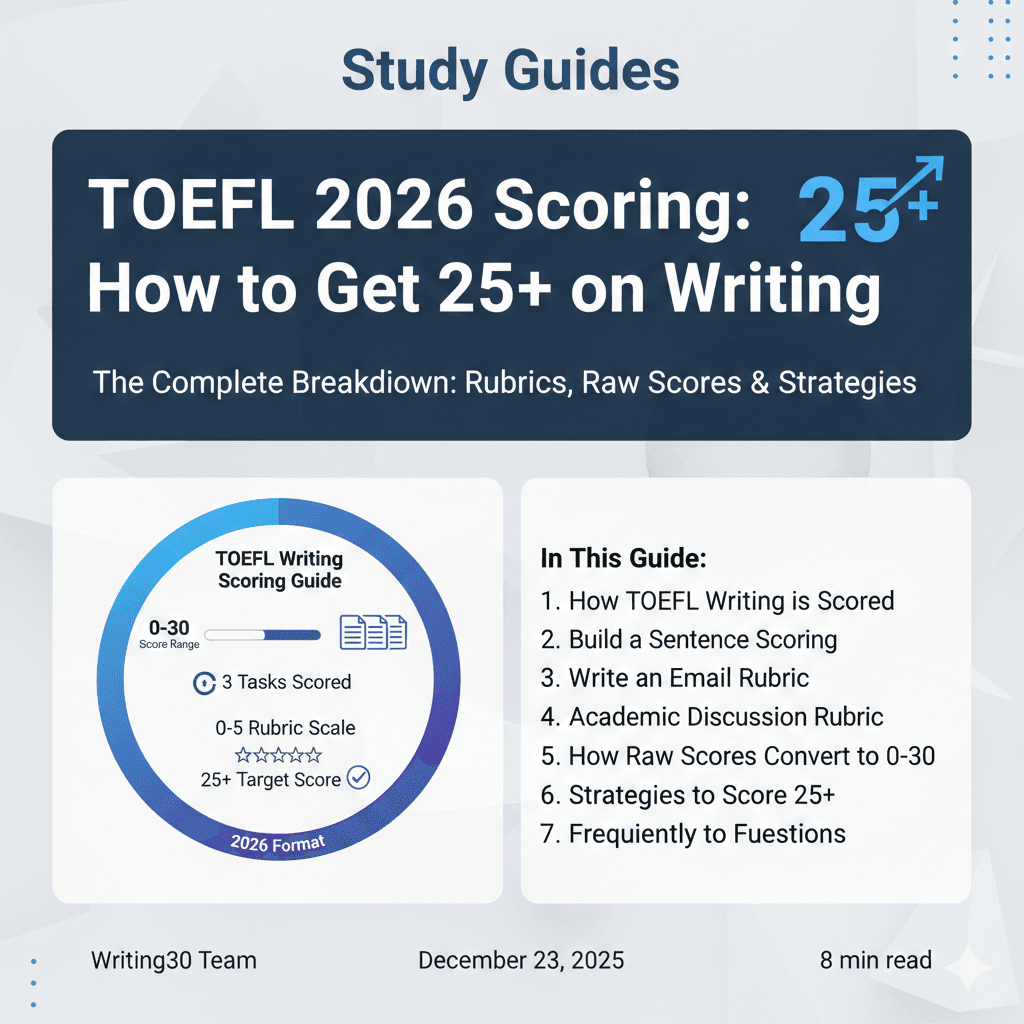 Illustration for Official TOEFL 2026 Writing Rubrics: Complete Scoring Guide