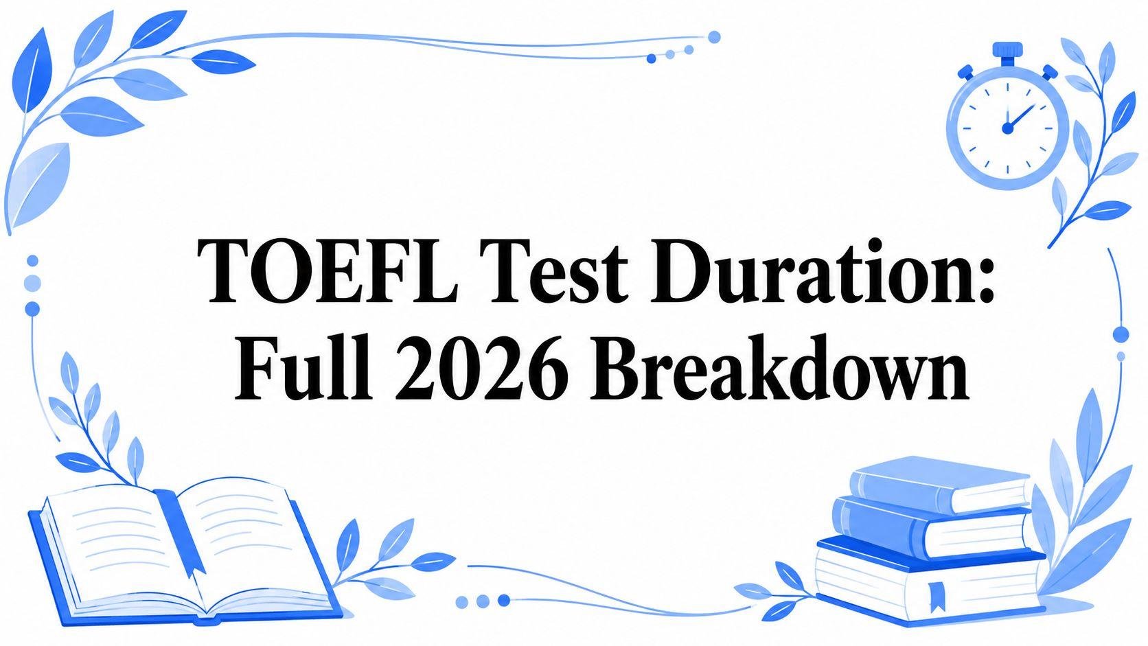 TOEFL Test Duration: Full 2026 Breakdown