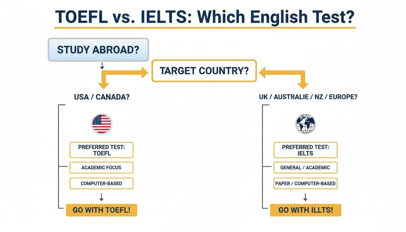 Illustration for TOEFL vs IELTS: Which English Test Is Right for You in 2026?