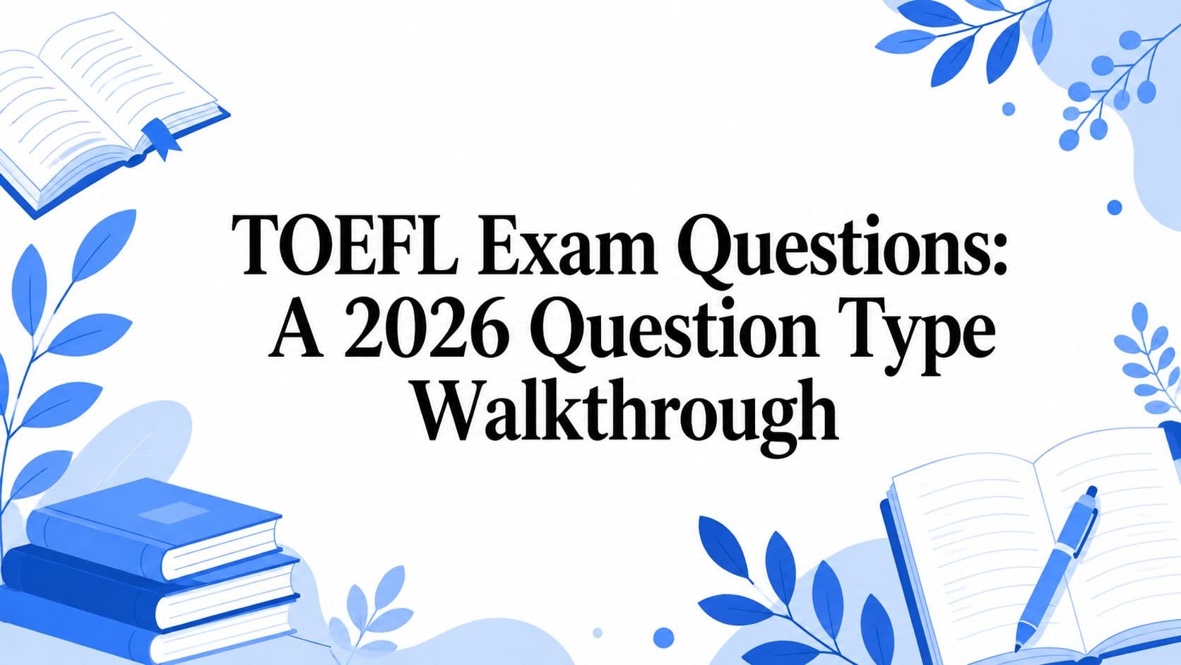 TOEFL Exam Questions: A 2026 Question Type Walkthrough