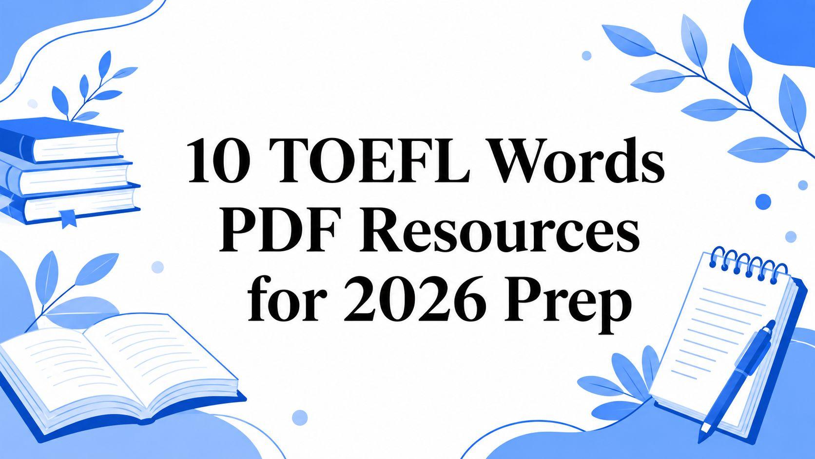 10 TOEFL Words PDF Resources for 2026 Prep