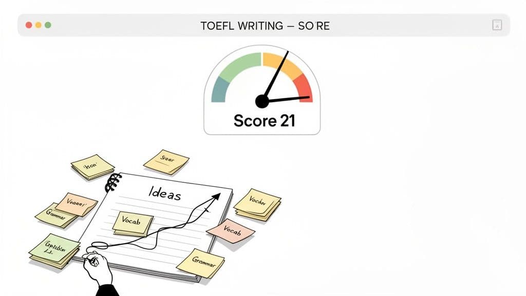 Illustration for How to Improve Your English Writing for a High 2026 TOEFL Score