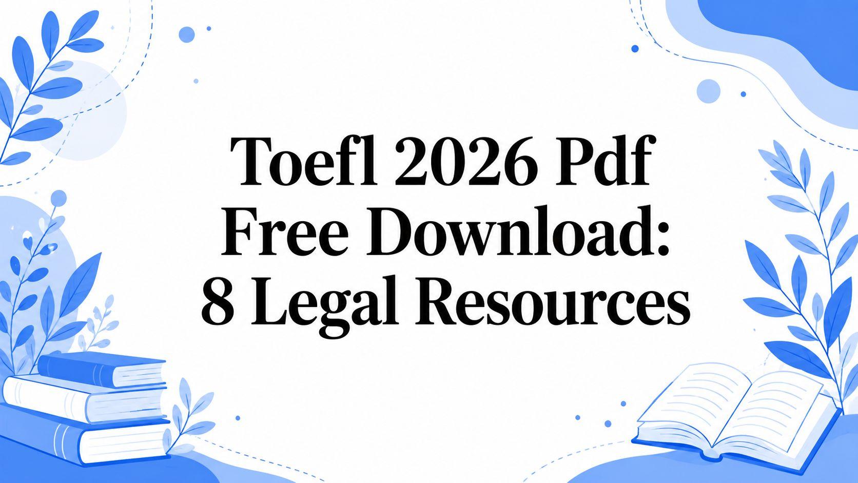 Toefl 2026 Pdf Free Download: 8 Legal Resources